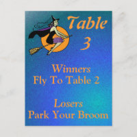 Witch Halloween Bunco Table Card Number 3