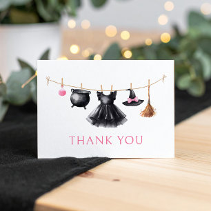 Witch Halloween Clothesline Baby Shower Thank You Card