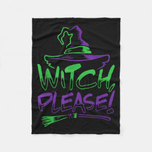 Witch Halloween Costume Funny _ Men Women Kids Fleece Blanket