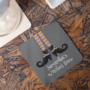Witch Halloween Cute Custom Party Square Paper Coaster