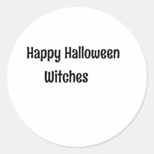 Witch halloween October bad good add name simple Classic Round Sticker