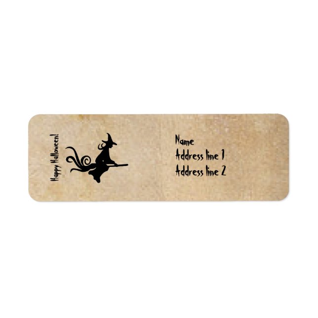 Witch Halloween Parchment Address Labels (Front)