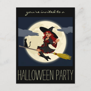 Witch Halloween Party Adult Invitations