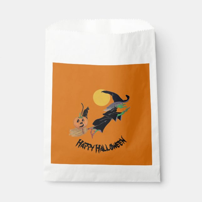 Witch Halloween Party Fun Colourful Favour Bag (Front)