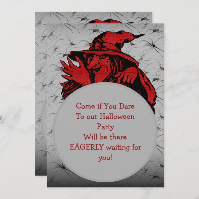 Witch Halloween Party Invitation (Front/Back)