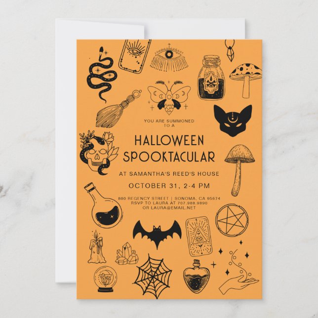 Witch Halloween Party Invitation (Front)
