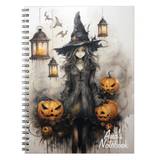 Witch Halloween Personalised Spiral Notebook