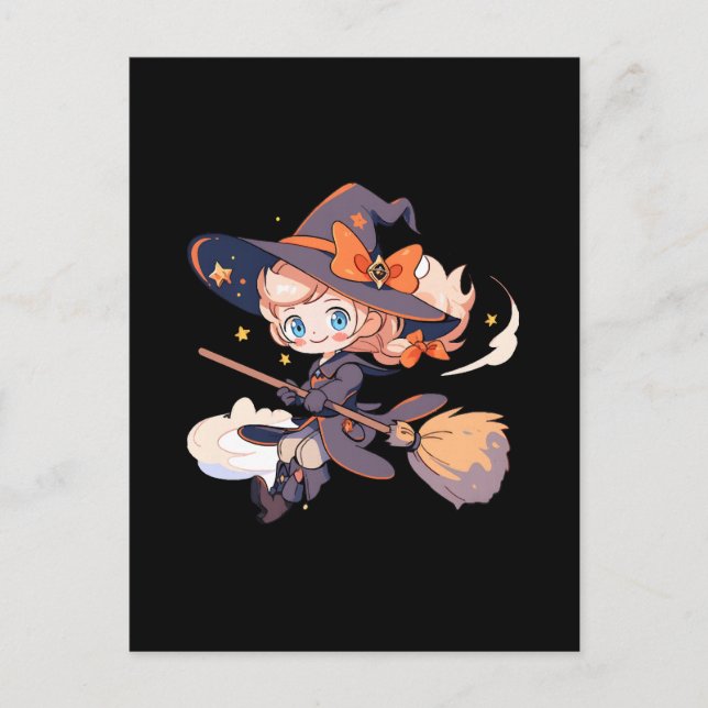 Witch Halloween Postcard (Front)
