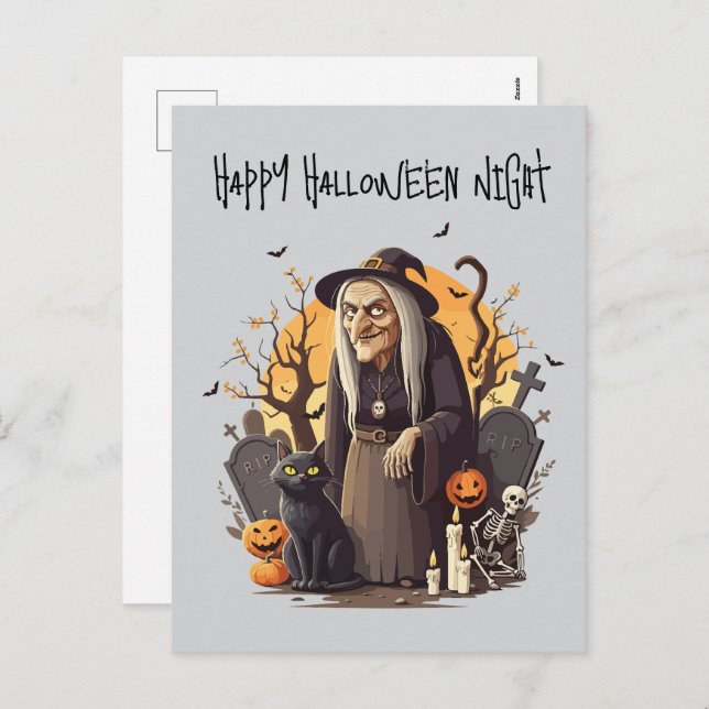 👻 Witch Halloween Postcard 🎃🧙‍♀️ (Front/Back)