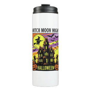 Witch Halloween Shirt Vintage Haunted House Night_ Thermal Tumbler