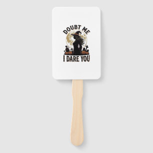Witch Halloween Shirt with Vintage Moon Graveyard Hand Fan