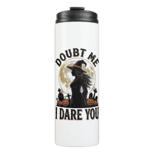 Witch Halloween Shirt with Vintage Moon Graveyard Thermal Tumbler
