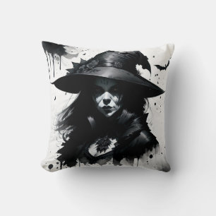 Witch Halloween Throw Pillow