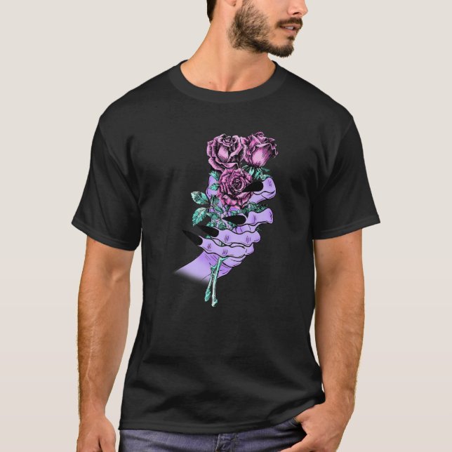 Witch Hand Roses Pastel Goth Nu Goth Premium T-Shirt (Front)