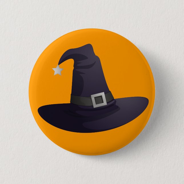 Witch Hat 6 Cm Round Badge (Front)