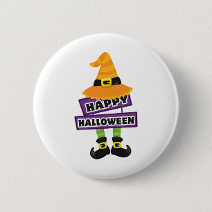 Witch Hat and Feet Halloween 6 Cm Round Badge