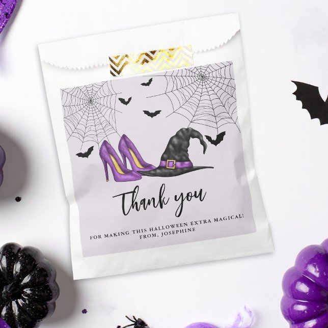 Witch Hat And Shoes Purple Halloween Thank You Favour Bag (Creator Uploaded)