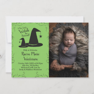 Witch Hat Baby Shower Halloween Invitation
