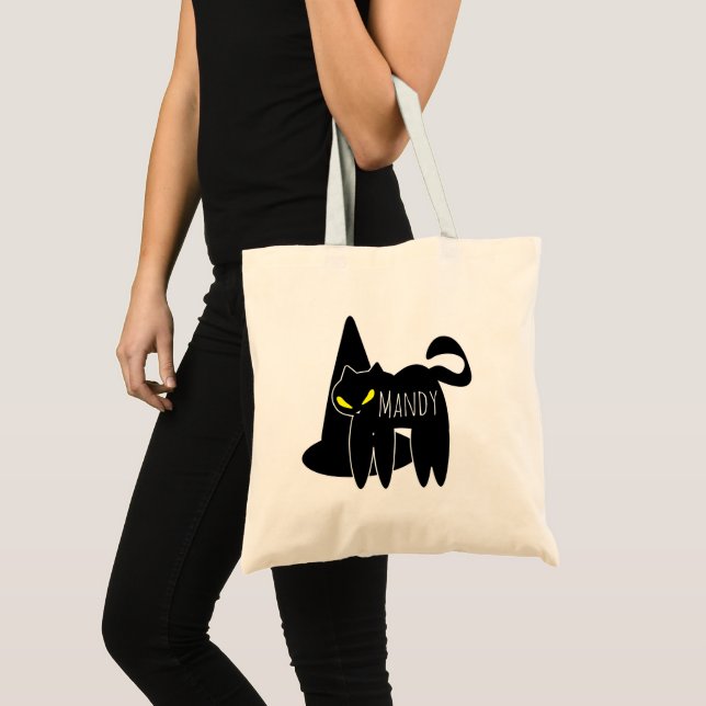 Witch Hat Black Cat Candy Tote Bag (Front (Product))