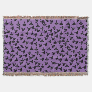 Witch Hat Black Confetti Throw Blanket