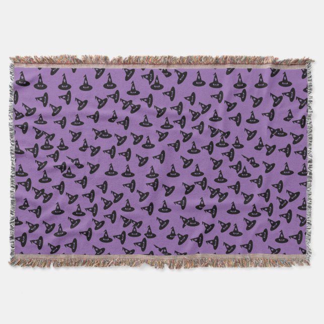 Witch Hat Black Confetti Throw Blanket (Front)