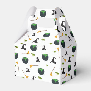 Witch Hat Broom Caldron Halloween Pattern Favour Box