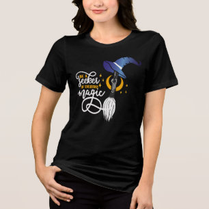 Witch Hat & Broom T-Shirt - Tri-Blend Halloween Shirt