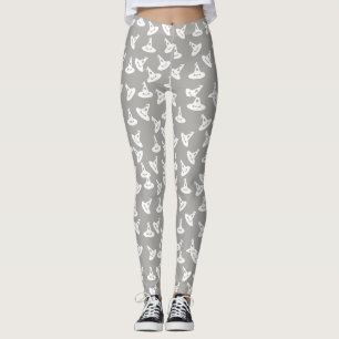 Witch Hat Confetti Leggings - White/Grey