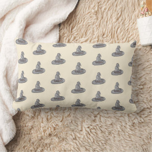 Witch Hat Doodle Halloween Pattern Lumbar Cushion