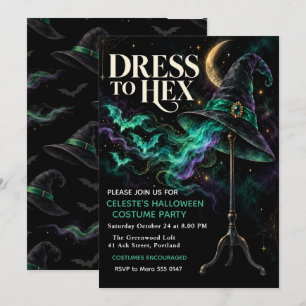 Witch Hat Halloween Costume Party Invitation