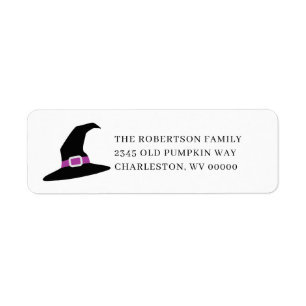 Witch Hat Halloween Return Address  Label