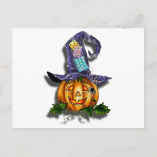 WITCH HAT & JACK by SHARON SHARPE Postcard