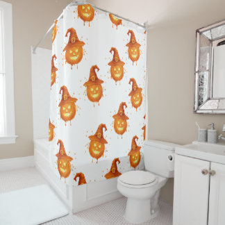 Witch Hat Pumpkin Gothic Bathroom Design – Spooky  Shower Curtain