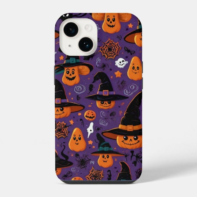 Witch Hats & Ghosts Pattern iPhone Case (Back)