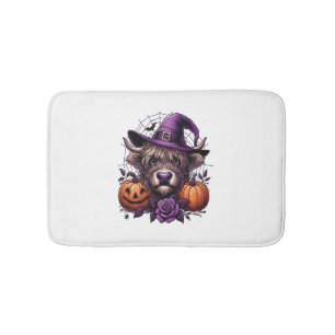 Witch Highland Halloween Cow Bath Mat