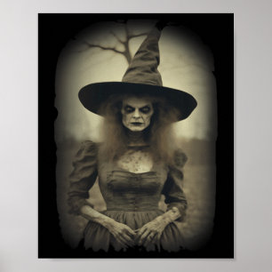 Witch Horror Creepy Gothic Halloween Poster