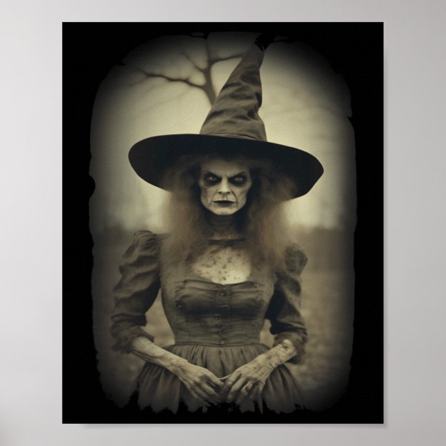 Witch Horror Creepy Gothic Halloween  Poster (Front)