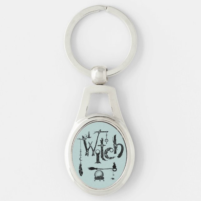 Witch Illustrative old world nature   Key Ring (Front)