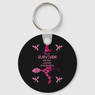 Witch Im A Survivor Halloween Breast Cancer Awaren Key Ring