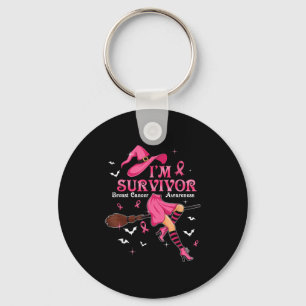 Witch Im A Survivor Halloween Breast Cancer Awaren Key Ring
