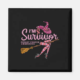 Witch Im A Survivor Halloween Breast Cancer Awaren Magnet