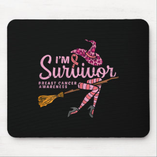 Witch Im A Survivor Halloween Breast Cancer Awaren Mouse Pad