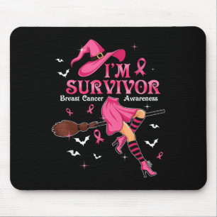 Witch Im A Survivor Halloween Breast Cancer Awaren Mouse Pad