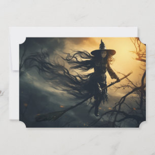 Witch In Flight Holiday Card