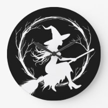 Witch in Flight Wall Clock