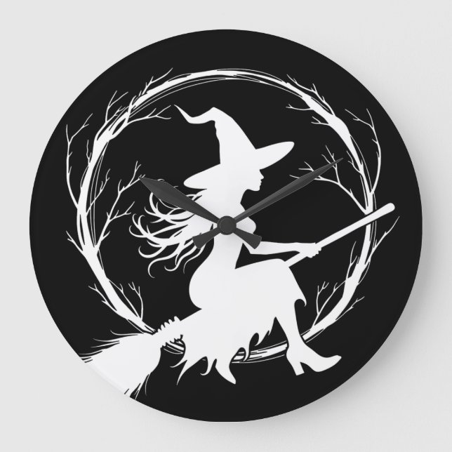 Witch in Flight  Wall Clock (Front)