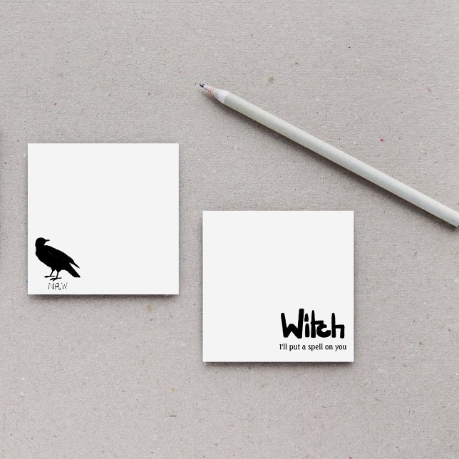 Witch in hand-lettered black ink saying post-it notes (Creator Uploaded)
