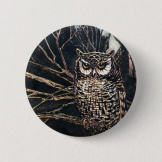 Witch in Owl Form 6 Cm Round Badge
