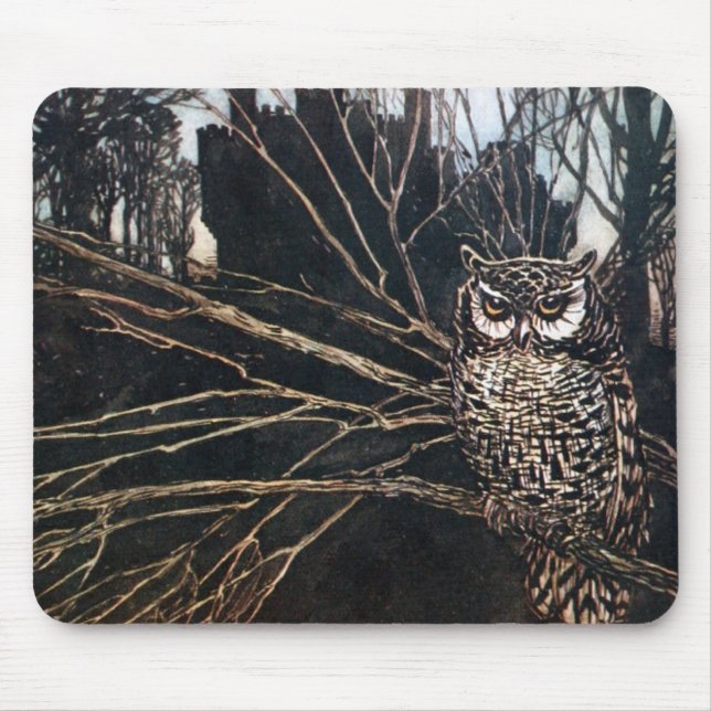 Witch in Owl Form Mouse Pad (Front)