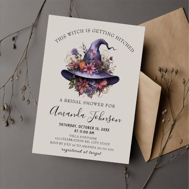 Witch is getting Hitched Halloween Bridal Shower Invitation (Creator Uploaded)